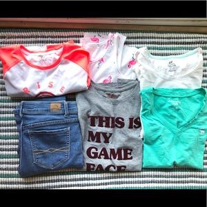 Girls 14/16 lot - abercrombie, justice, UA, H&M